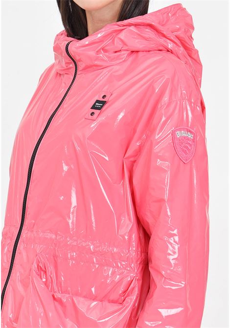 Pink women's jacket with logo patch BLAUER | 24SBLDC01181-006631574