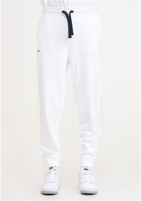 White men's trousers with logo patch on the front and blue cords BLAUER | 24SBLUF07195-006804100