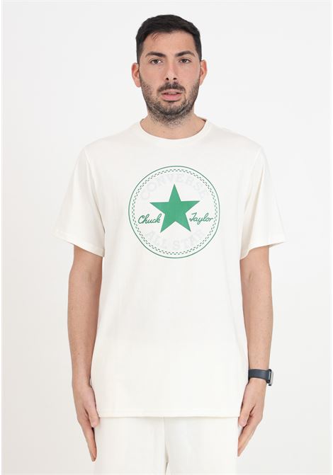 Creamy white short-sleeved T-shirt for men with all star logo CONVERSE | 10025459-A23.