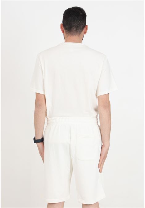 Shorts sportivo bianco panna da uomo con logo gommato CONVERSE | 10027285-A01.