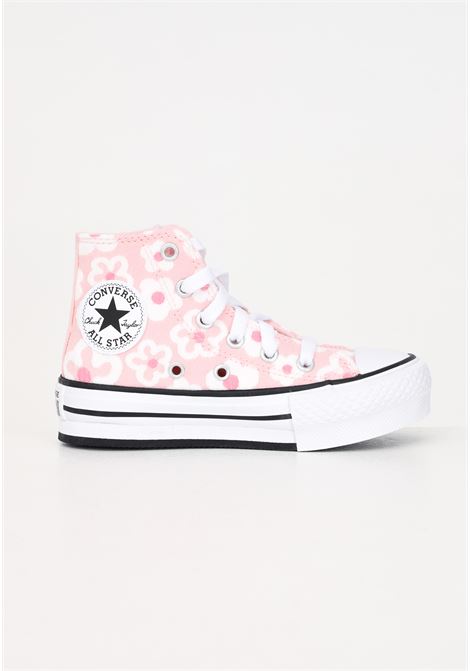 CTAS EVA LIFT HI girls' pink sneakers with white flowers CONVERSE | A06325C.