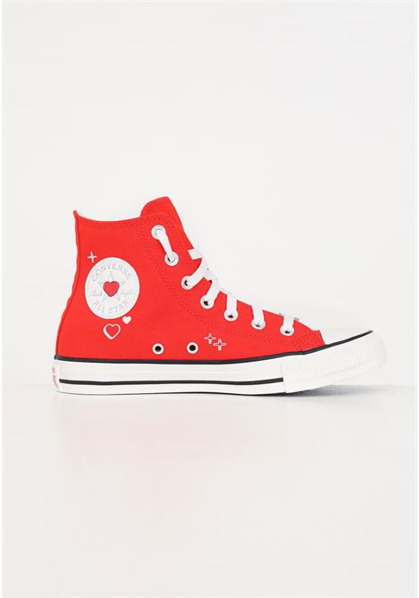 Red women's sneakers with CTAS HI model hearts CONVERSE | A09117C.