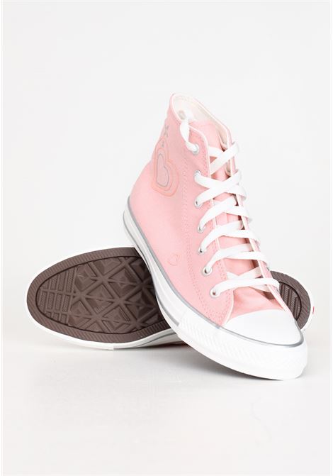 Sneakers da donna rosa con cuoricini modello CTAS HI CONVERSE | A09118C.