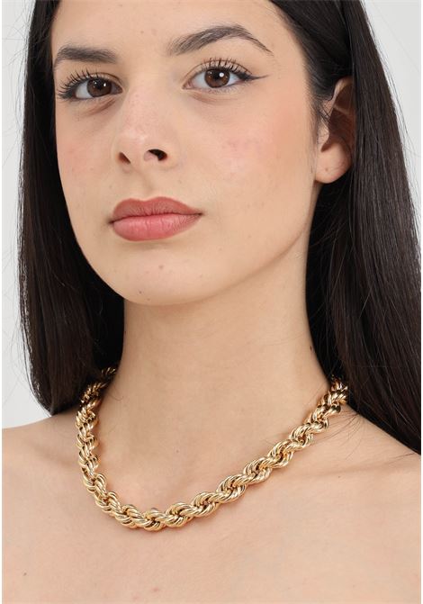 Braid model women's gold necklace DIAMOND | 2074ORO