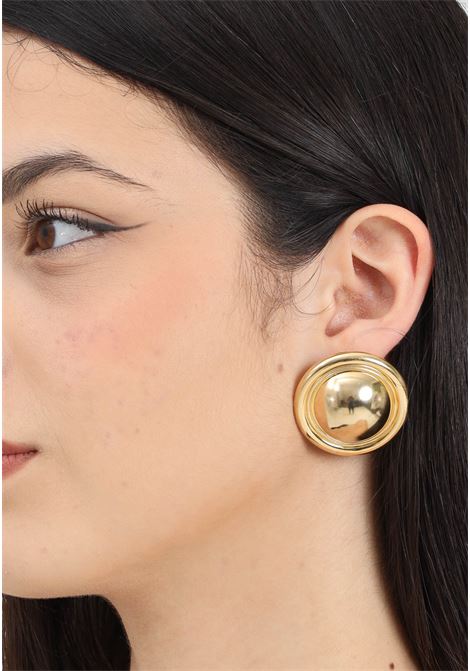 Gold round stud earrings for women DIAMOND | 2968ORO