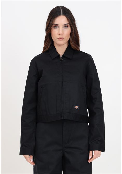 Black women's jacket with logo patch on the front DIckies | DK0A4YQYBLK1BLK1