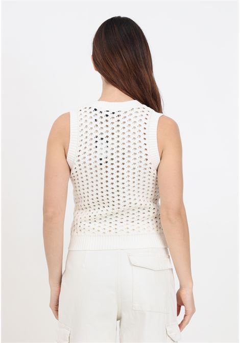 White perforated women's top with logo label on the front DIckies | DK0A4YT3C581C581