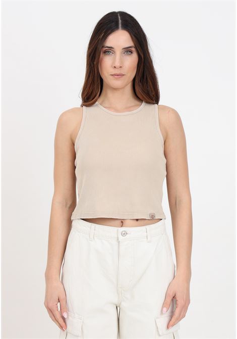 Beige women's top with logo label on the front DIckies | DK0A4YY7J491J491