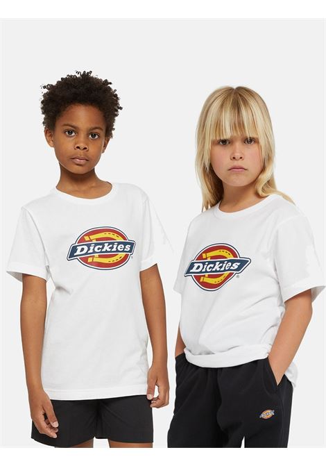 T-shirt bambino bambina bianca con stampa logo DIckies | DK0KSR270WH10WH1