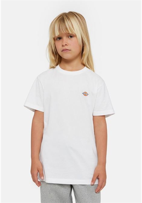 T-shirt bambino bambina bianca con stampa logo DIckies | DK0KSR640WH10WH1