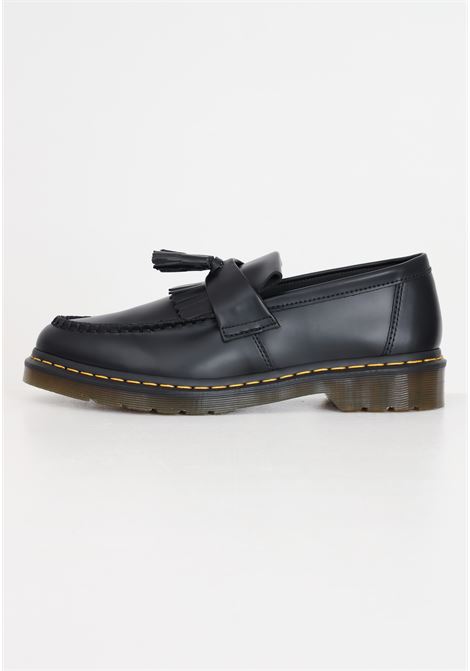 Black men's loafers with yellow stitching, Adrian model, smooth leather DR.MARTENS | 22209001.