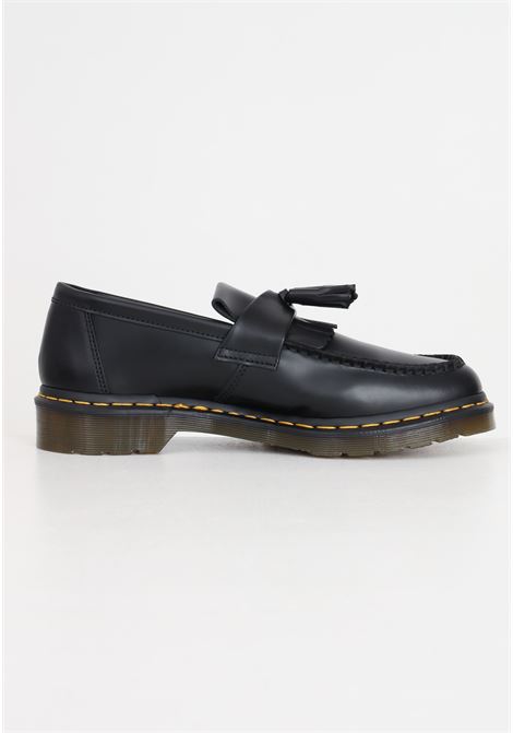 Black men's loafers with yellow stitching, Adrian model, smooth leather DR.MARTENS | 22209001.