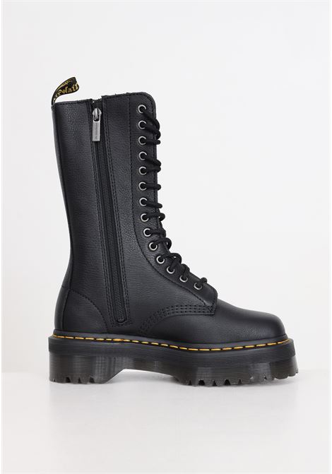 Black women's boots, high profile, yellow stitching, Pisa leather DR.MARTENS | 31426001.