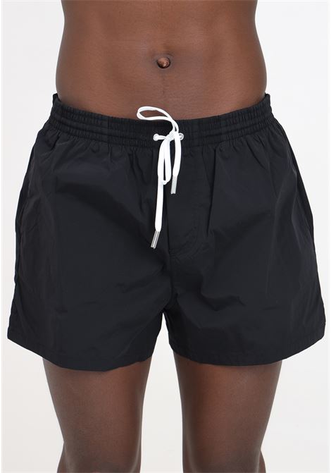 Black men's swim shorts with logoed zip pocket on the back DSQUARED2 | D7B6B5500001