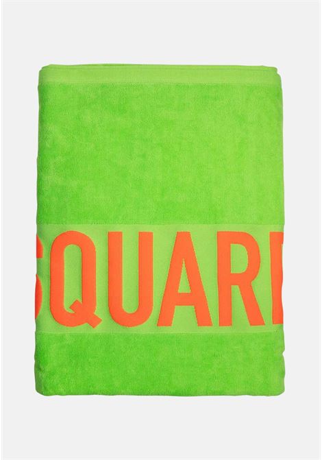Green beach towel for men and women with logo lettering print DSQUARED2 | D7P00480324