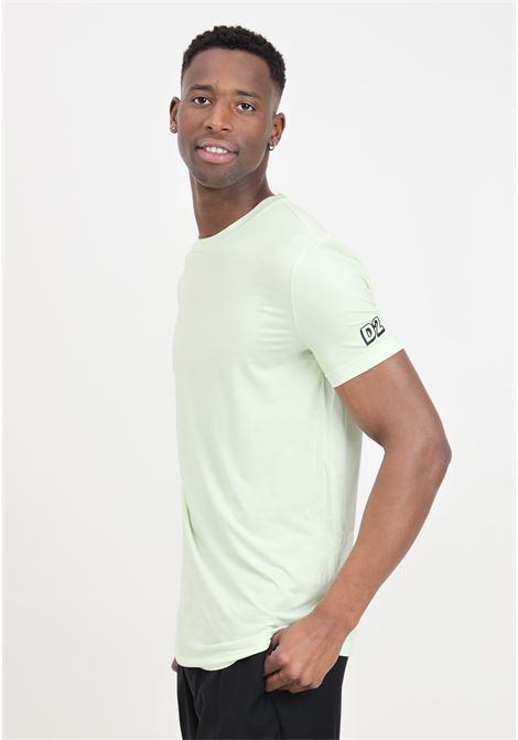 Green men's t-shirt with black rubber logo patch on the sleeve DSQUARED2 | D9M205070334