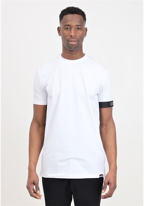White men's t-shirt with elastic band on the sleeve DSQUARED2 | D9M3S5030110