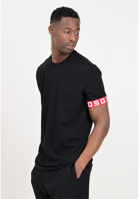 Black men's t-shirt with elastic band on the sleeve DSQUARED2 | D9M3S5130001