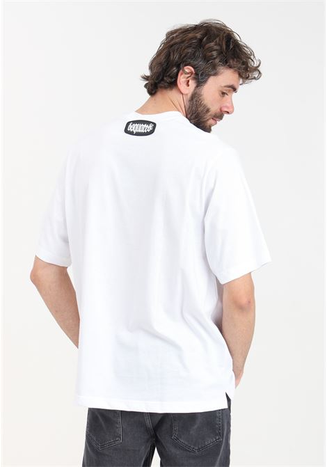 White men's T-shirt with logo patch on the back of the collar DSQUARED2 | D9M3Z5090110