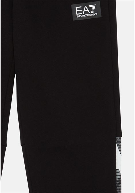 Pantaloni neri tuta bambino con stampa logo EA7 | 3DBP59BJEQZ1200