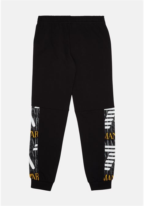 Black tracksuit trousers for boys with logo print EA7 | 3DBP59BJEQZ1200