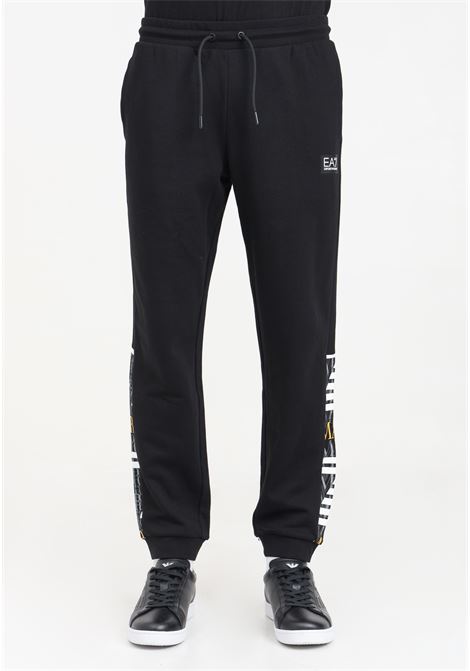 Men's black Graphic Series jogger trousers in cotton EA7 | 3DPP88PJEQZ1200