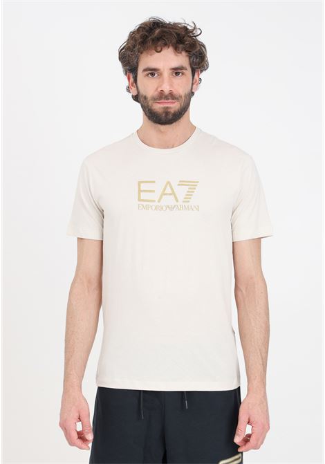 T-shirt da uomo beige gold label EA7 | 3DPT08PJM9Z1946