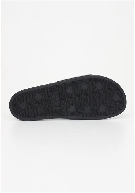 Black men's slippers characterized by maxi logo lettering EA7 | XCP001XCC2200002