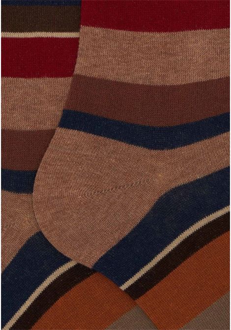 Brown striped socks for men GALLO | AP10341330728