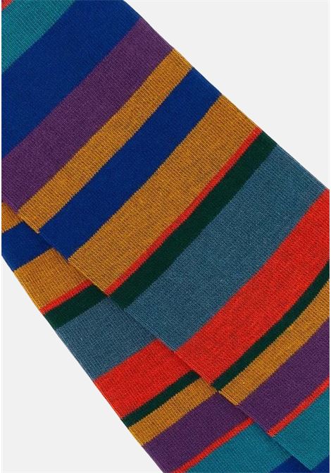Calzini lunghi multicolor a righe da uomo GALLO | AP10341332121