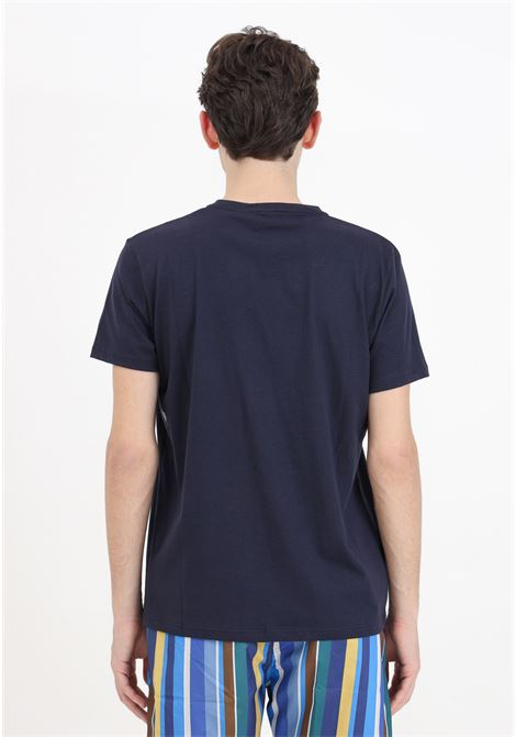 T-shirt a manica corta blu da uomo con taschino a righe GALLO | AP51194112860