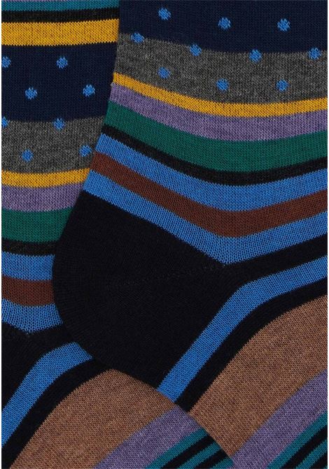 Royal blue striped socks for men GALLO | AP51239310718