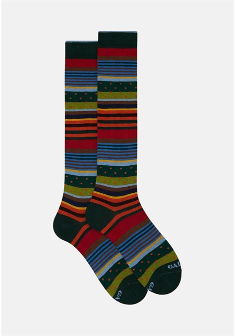 Striped socks on a green background for men GALLO | AP51239314727