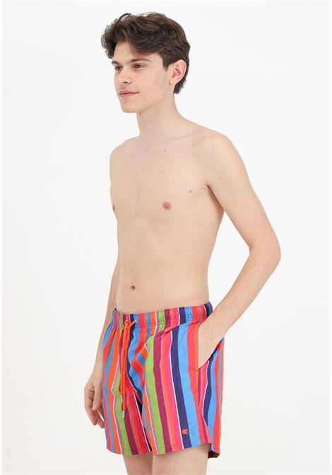 Multicolor men's swim shorts with striped pattern GALLO | AP51293610738