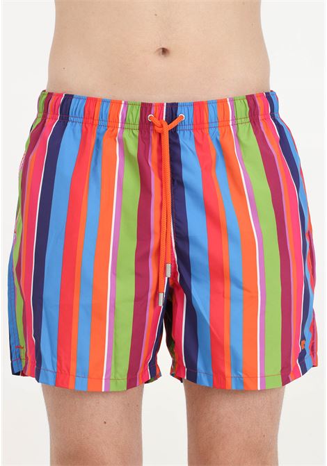 Multicolor men's swim shorts with striped pattern GALLO | AP51293610738