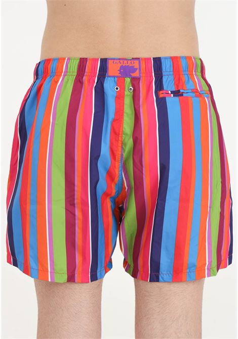 Shorts mare multicolor da uomo con fantasia a righe GALLO | AP51293610738