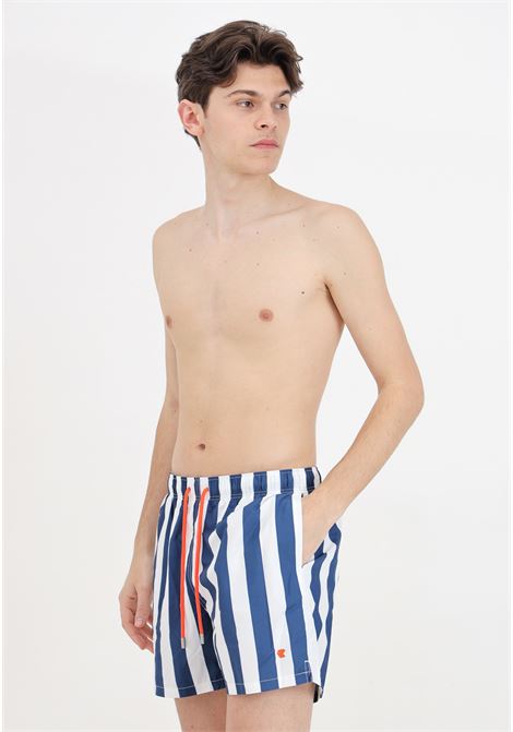 Shorts mare da uomo a righe bianco e blu GALLO | AP51293711986