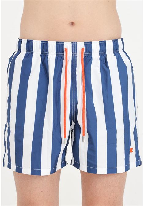 Shorts mare da uomo a righe bianco e blu GALLO | AP51293711986