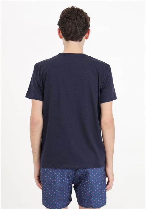 Men's blue short-sleeved T-shirt with polka dot pocket GALLO | AP51372513349