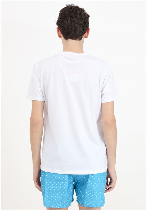 T-shirt a manica corta bianca da uomo con taschino a pois GALLO | AP51372532258