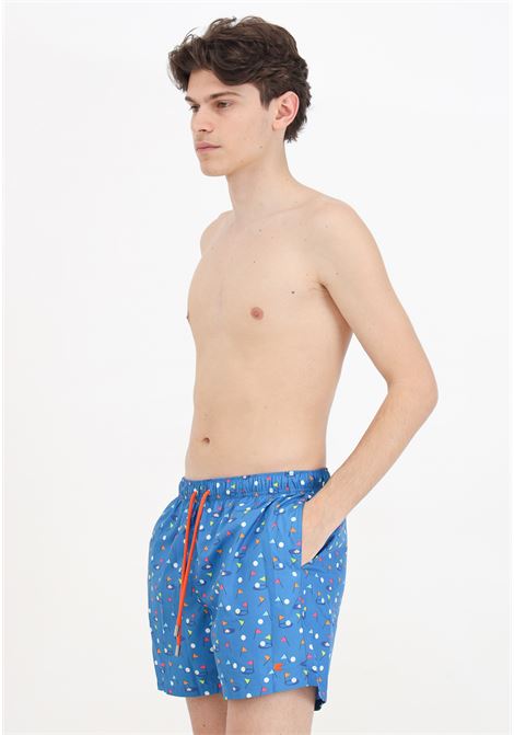 Light blue swim shorts for men with small golf-related elements GALLO | AP51495612857