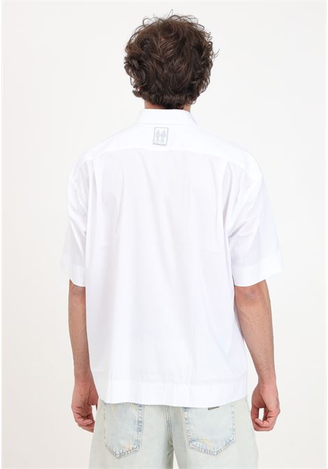 Men's white short-sleeved shirt with oversize chest pocket GAVENSEMBLE | SHIRT100BIANCO