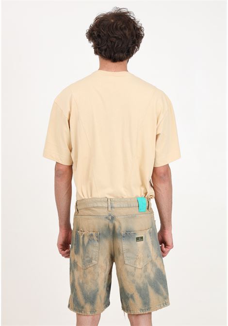 Shorts casual in denim beige da uomo dal design molto vissuto GAVENSEMBLE | SHORT720CAMP