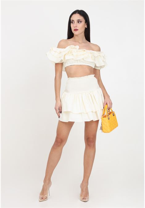 Cream colored short women's skirt GLAMOROUS | GC0971CREAM