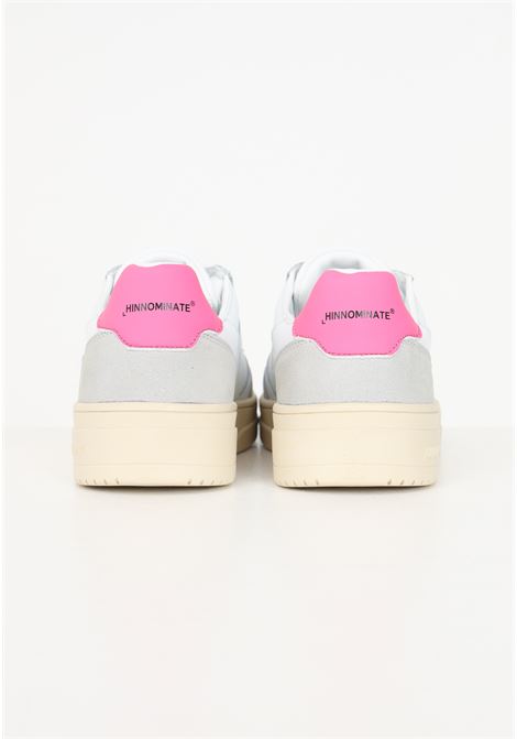 Women's sneakers in white imitation leather with fuchsia back HINNOMINATE | HMCAW00006GERANIO