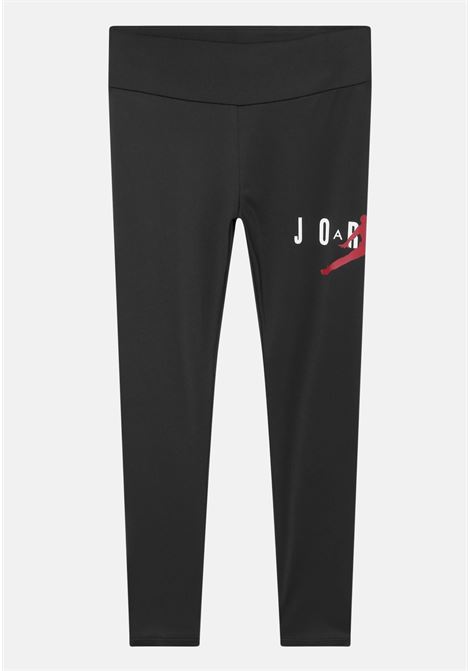 Black leggings for girls with contrasting red and white logo JORDAN | 45B913023