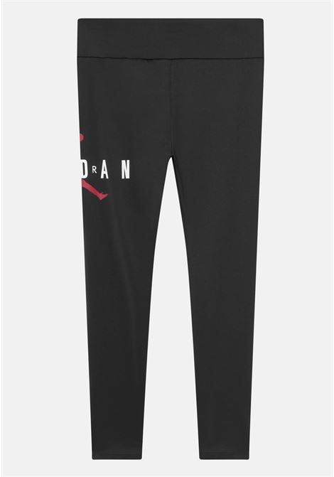 Black leggings for girls with contrasting red and white logo JORDAN | 45B913023