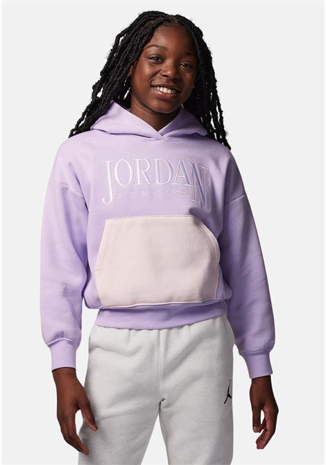 Purple and pink fundamentals hoodie for girls JORDAN | 45C963P36