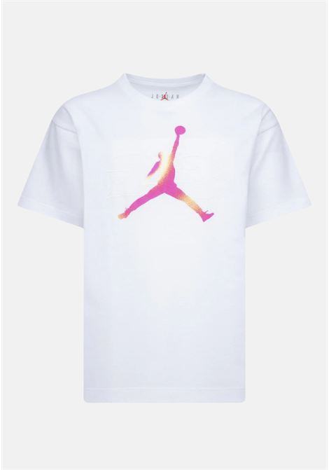 White short-sleeved t-shirt for girls with Jumpman logo print JORDAN | 45D166001