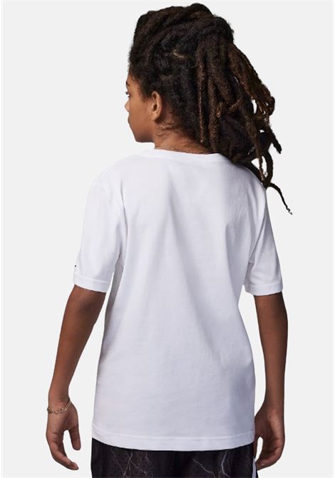 White baby girl t-shirt with black print JORDAN | 95C908001